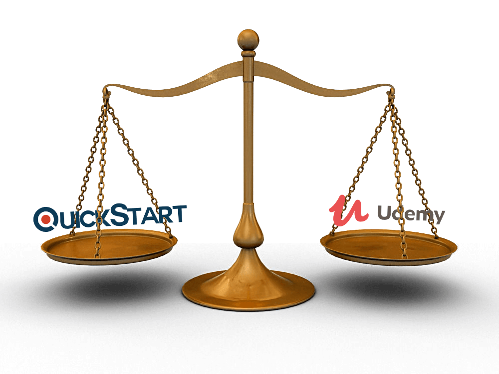 QuickStart, udemy, Udemy vs QuickStart, QuickStart vs udemy, training platform comparison